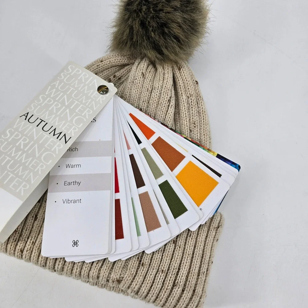 Carhartt Women's Wool Blend Faux Fur Pom Beanie Oatmeal Speckled Workwear